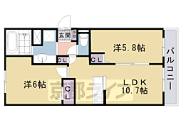 ハイブリッヂグランデ 2LDKの間取図画像