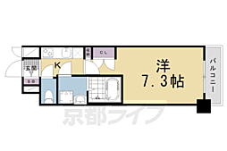 エスリード烏丸五条駅前 1Kの間取図画像