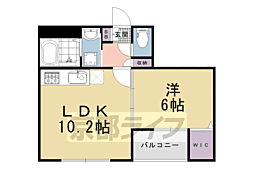 ベルビュー太秦 1LDKの間取図画像