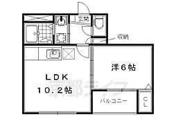 ベルビュー太秦 1LDKの間取図画像