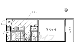 レオパレスアルタ2 1Kの間取図画像
