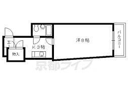 サントーレ紫野 1Kの間取図画像