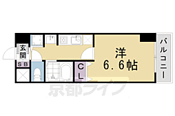 ライジングコート京都西院フロンティア2 1Kの間取図画像