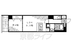 アスヴェル京都東堀川 1LDKの間取図画像