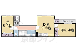 京都グランデ四条春日 2LDKの間取図画像