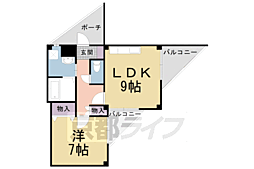 ブルグ清涼 1LDKの間取図画像