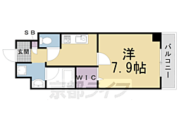 アゼリア五条御前 1Kの間取図画像
