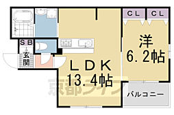 EVERHOMES京都駅南 1LDKの間取図画像