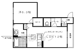 シャーメゾン御所ノ内本町 1LDKの間取図画像