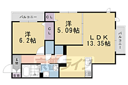 シャーメゾン太秦天神川西 2LDKの間取図画像