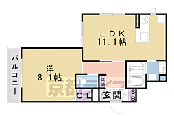 シャーメゾン花屋町 1LDKの間取図画像