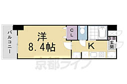 ヴィヴァーチェ四条大宮 1Kの間取図画像