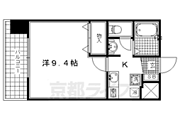 ハウスセゾン今出川河原町 1Kの間取図画像