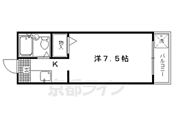 グラスド御所 1Kの間取図画像