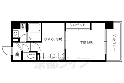 プラネシア星の子四条西洞院 1DKの間取図画像