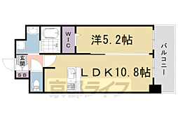 プレデコート西京極 1LDKの間取図画像