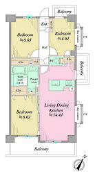 クリオ上星川参番館 3LDKの間取図画像