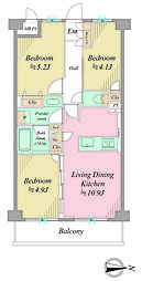 金沢文庫シーサイド三和プラザ2 3LDKの間取図画像