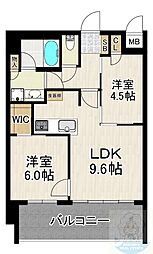 エグゼ博多コンドミニアム 2LDKの間取図画像