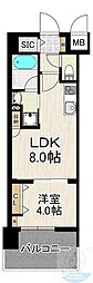 サンロージュ大分駅前 1LDKの間取図画像
