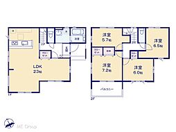 鎌ケ谷市道野辺中央1丁目　新築一戸建て　3期　全1棟