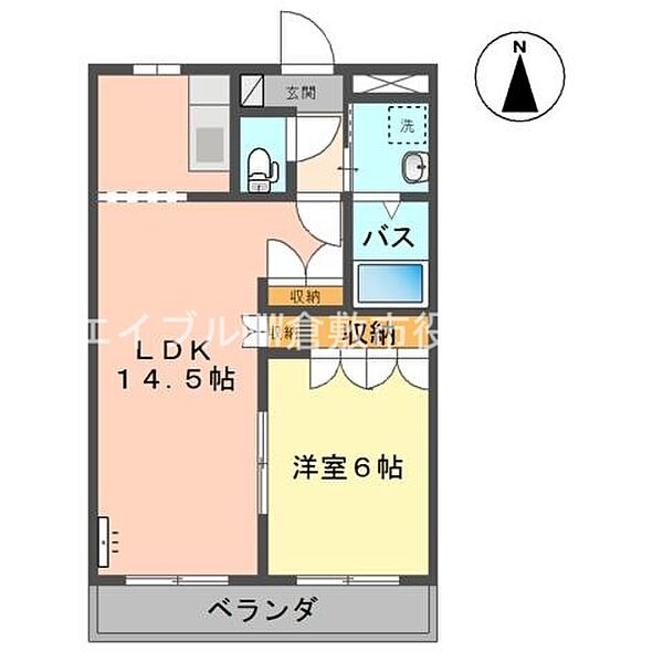 パークハイム ｜岡山県倉敷市玉島上成(賃貸アパート1LDK・2階・45.63㎡)の写真 その2