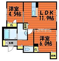 シャーメゾン笹沖  ｜ 岡山県倉敷市笹沖（賃貸アパート2LDK・1階・53.29㎡） その2