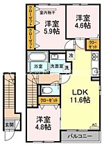 ヴィラ・アムール和 203 ｜ 岡山県倉敷市福田町古新田256-5（賃貸アパート3LDK・2階・67.62㎡） その2