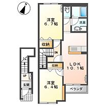 Ｆ－Ｆｌｏｒａ 00202 ｜ 岡山県倉敷市玉島八島（賃貸アパート2LDK・2階・58.65㎡） その2