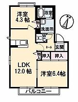 ノーザンライツ　Ｃ棟 207 ｜ 岡山県倉敷市北畝5丁目23-26（賃貸アパート2LDK・2階・53.28㎡） その2