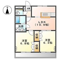 リープクレセント 205 ｜ 岡山県岡山市北区建部町吉田（賃貸アパート2LDK・2階・51.66㎡） その2