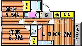 岡山県岡山市北区白石55-5（賃貸アパート2LDK・1階・54.24㎡） その2