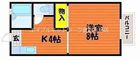 メゾンソレイユ 202 ｜ 岡山県岡山市北区尾上434-5（賃貸アパート1K・2階・26.50㎡） その2