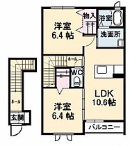 岡山県倉敷市神田4丁目9-2（賃貸アパート2LDK・2階・60.96㎡） その2