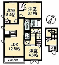 アッシュマーレ　B棟 206 ｜ 岡山県倉敷市児島田の口7丁目7-44-3（賃貸アパート3LDK・2階・71.36㎡） その2