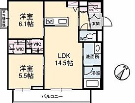 岡山県倉敷市老松町3丁目12-28（賃貸アパート2LDK・3階・60.85㎡） その2