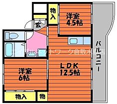 岡山県玉野市後閑1-13（賃貸マンション2LDK・4階・53.08㎡） その2