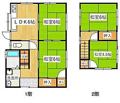 岡山県倉敷市南畝3丁目6-2（賃貸一戸建4DK・1階・69.55㎡） その2