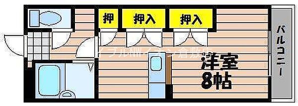 岡山県倉敷市新田(賃貸マンション1R・2階・28.00㎡)の写真 その2