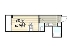 ベネボレンス千早 ワンルームの間取図画像