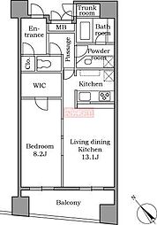 レジディア恵比寿2 1LDKの間取図画像