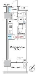 MFPRコート武蔵小山 1Kの間取図画像