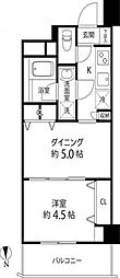 デュオステージ白金高輪 1DKの間取図画像