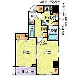 トーシンフェニックス五反田 2Kの間取図画像