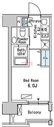 ベルファース目黒 1Kの間取図画像