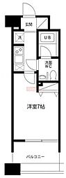 レジディア島津山 1Kの間取図画像