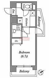 メゾンド島津山 1Kの間取図画像