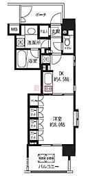 ライオンズシティ白金高輪 1DKの間取図画像
