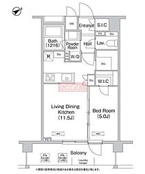 エミネンス高輪台 1LDKの間取図画像