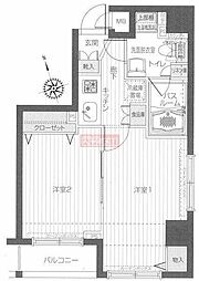 トーシンフェニックス五反田 2Kの間取図画像